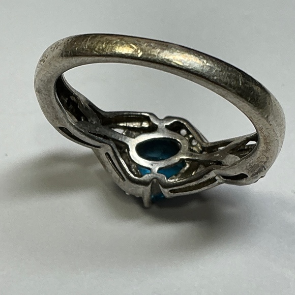 Vintage Sterling Silver STS Blue Topaz Ring. Size. 7 - Picture 8 of 8